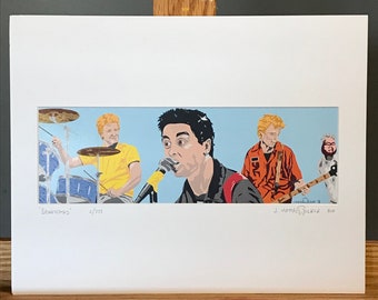 11x14 Limited Edition Hand Signed MATTED PRINT "My Basket Case" Green Day Pop Art - 1990's Dookie punk rock music video Billie Joe Armstrong