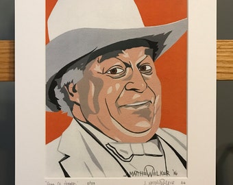 11x14 Limited Edition Hand Signed MATTED PRINT "Hogg of Hazzard" - Dukes of Hazzard Pop Art - Boss Hogg 1980's TV Show General Lee cmt