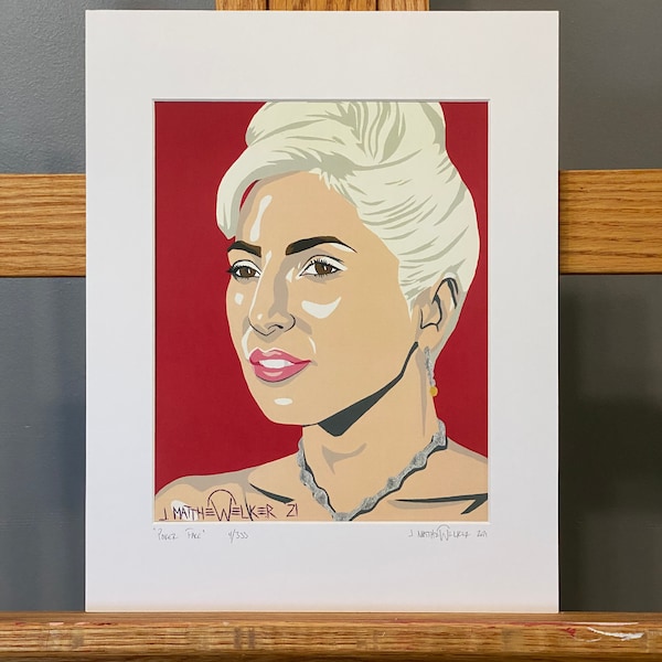 11x14 Limited Edition Hand Signed MATTED PRINT "Poker Face" - Lady Gaga Pop Art - A Star Is Born This Way The Fame Monster Bad Romance