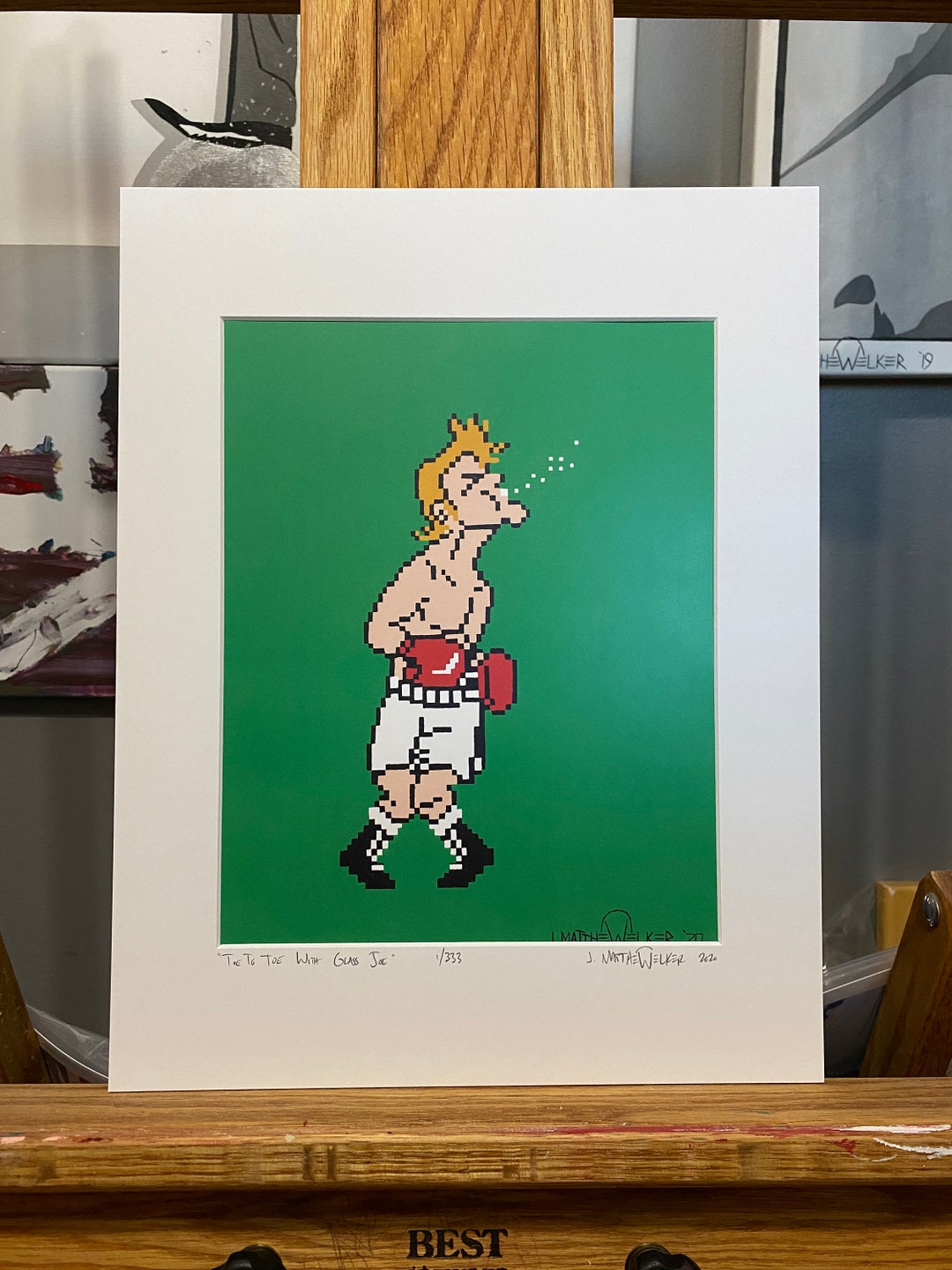 11x14 Limited Edition Hand Signed MATTED PRINT going Toe to Toe With