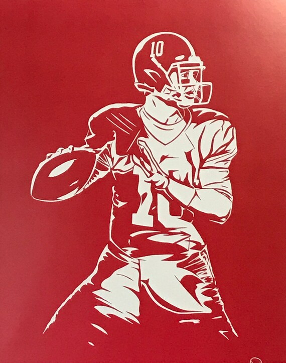 18 X 24 Poster Print The Legend Of Aj Mccarron Alabama Crimson Tide College Football Pop Art Roll Tide Bama Quarterback Nick Saban