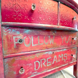 SOLD  SOLD dresser with pulls dresser furniture for bedroom four drawers dresser furniture bright happy colors functional