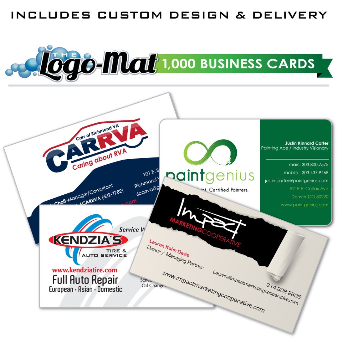 1,000 Custom Business Cards, Business Card Design, Custom Business