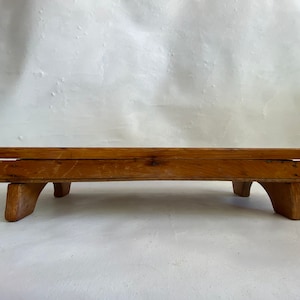 Rustic handmade tabletop wood display shelf