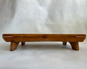 Rustic handmade tabletop wood display shelf