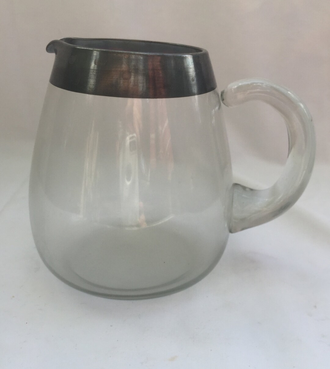 Mid Century Vintage Barware Blown Glass Cocktail Pitcher Etsy