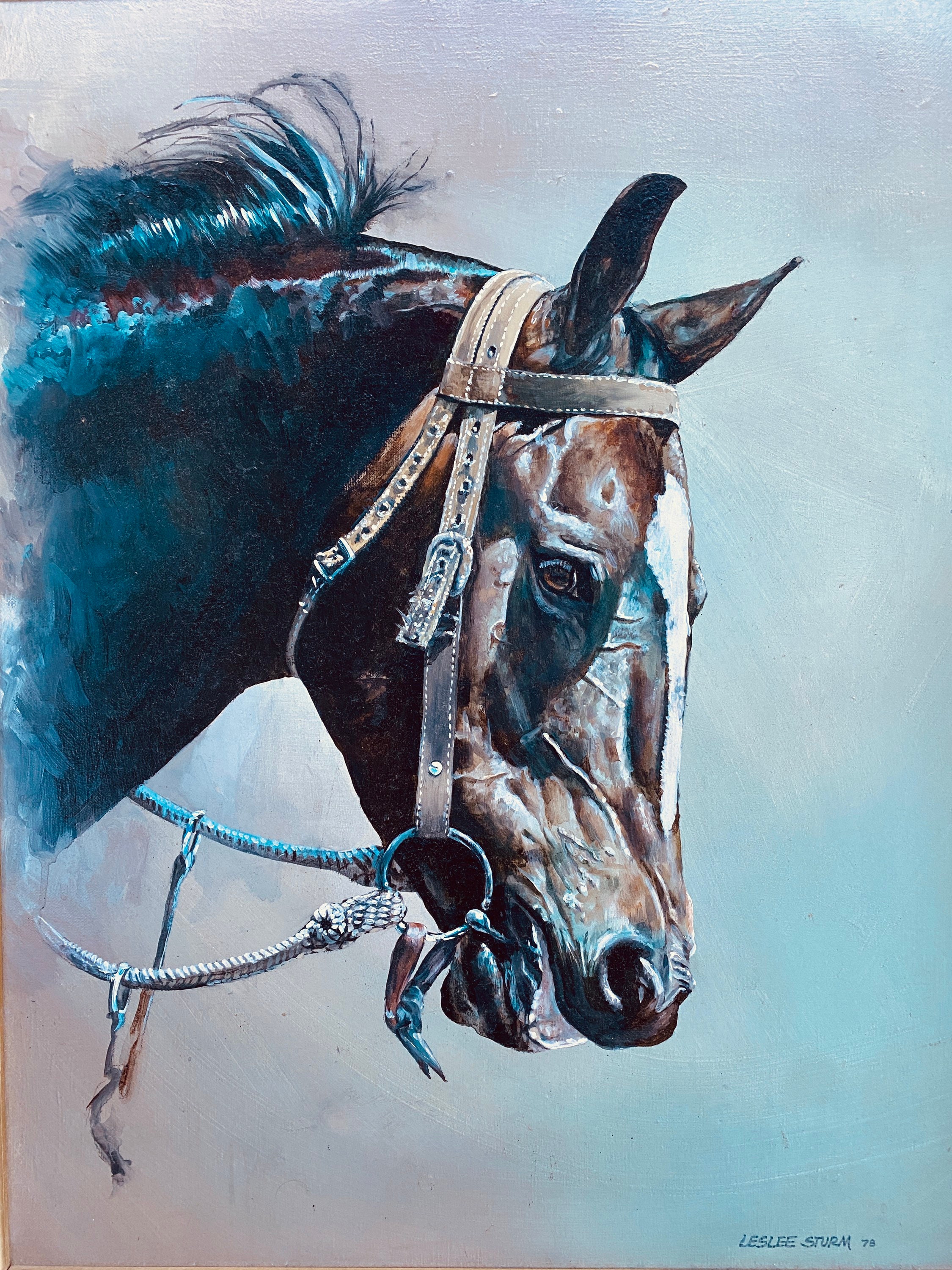 Pintura al óleo original de Western Horse Head por Leslee - Etsy México Pintura al óleo original de Western Horse Head por Leslee - Etsy México