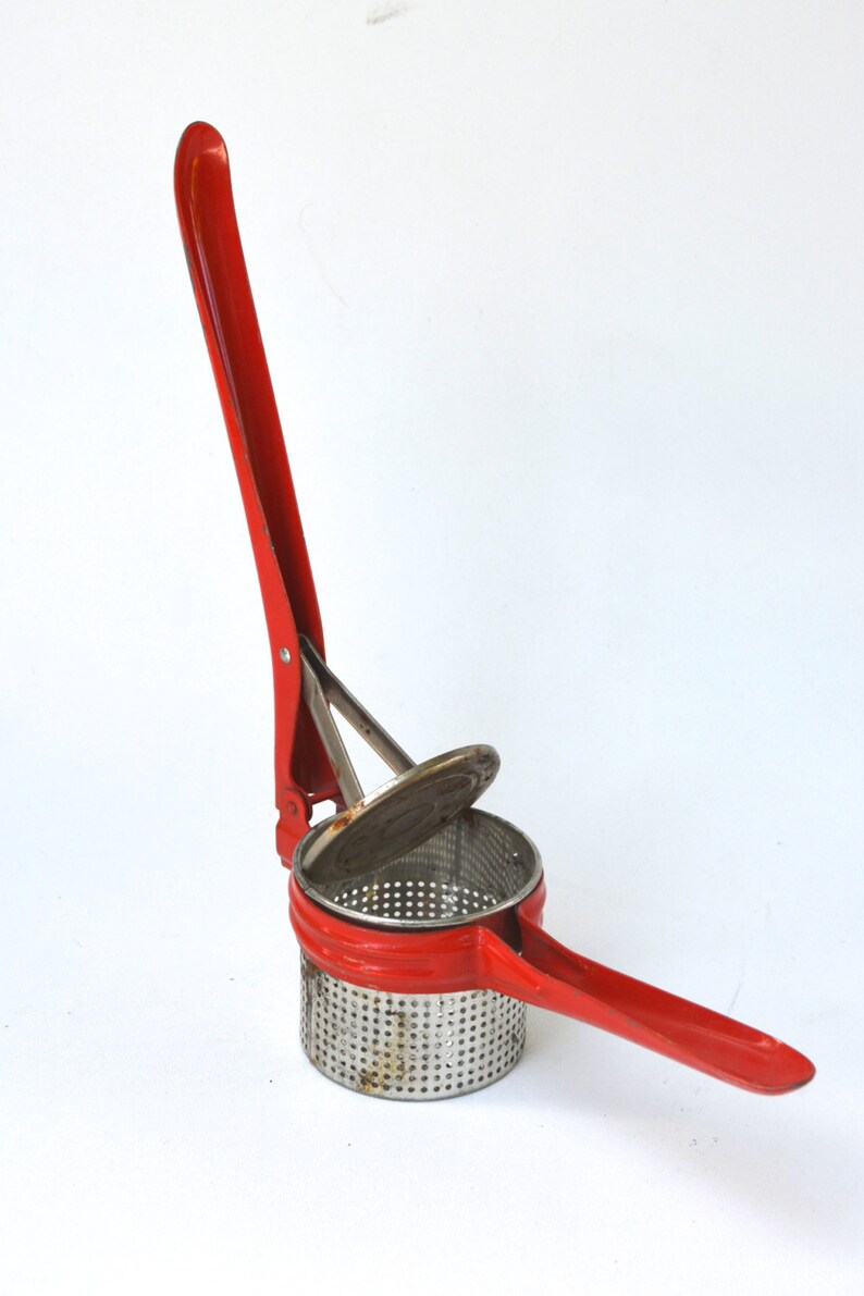 Kitchen Tool Potato Ricer Vintage Red Handle Etsy