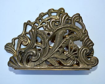 Art Nouveau Revival Vintage Brass Napkin Holder