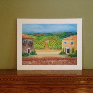 View of the Vineyard, Large 22 x 28 Fine Art Reproduction Museum-Quality Print Giclee of Original Painting image 4