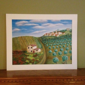 Tuscany Landscape, 16 x 20 Fine Art Reproduction Museum-Quality Print Giclee of Original Painting image 2