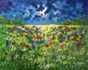 Nourishment Original Impressionist One-of-a-Kind Landscape Acrylic on 24 x 30 x 1 3/8" Stretched Canvas
