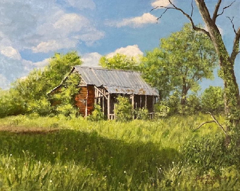 On Mortimer Road Original Impressionist One-of-a-Kind Landscape Acrylic Painting on 16x20" Stretched Canvas image 1
