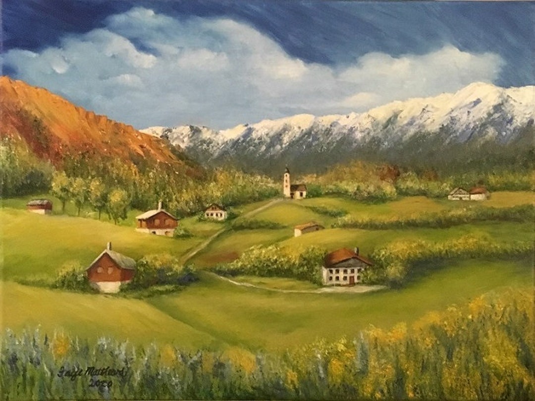 Alpine Life Original Impressionist One-of-a-kind Landscape Oil Painting ...
