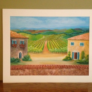 View of the Vineyard, Large 22 x 28 Fine Art Reproduction Museum-Quality Print Giclee of Original Painting image 3