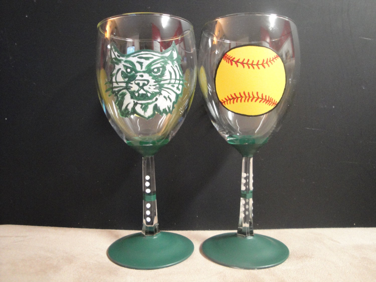Softball Coach Wine Glasses Etsy