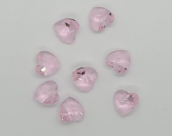 Electroplated Charms Colorful Hearts Faceted Jewelry Making Love Glass Hearts Glass Pendant #83C Shimmering Hearts Iridescent