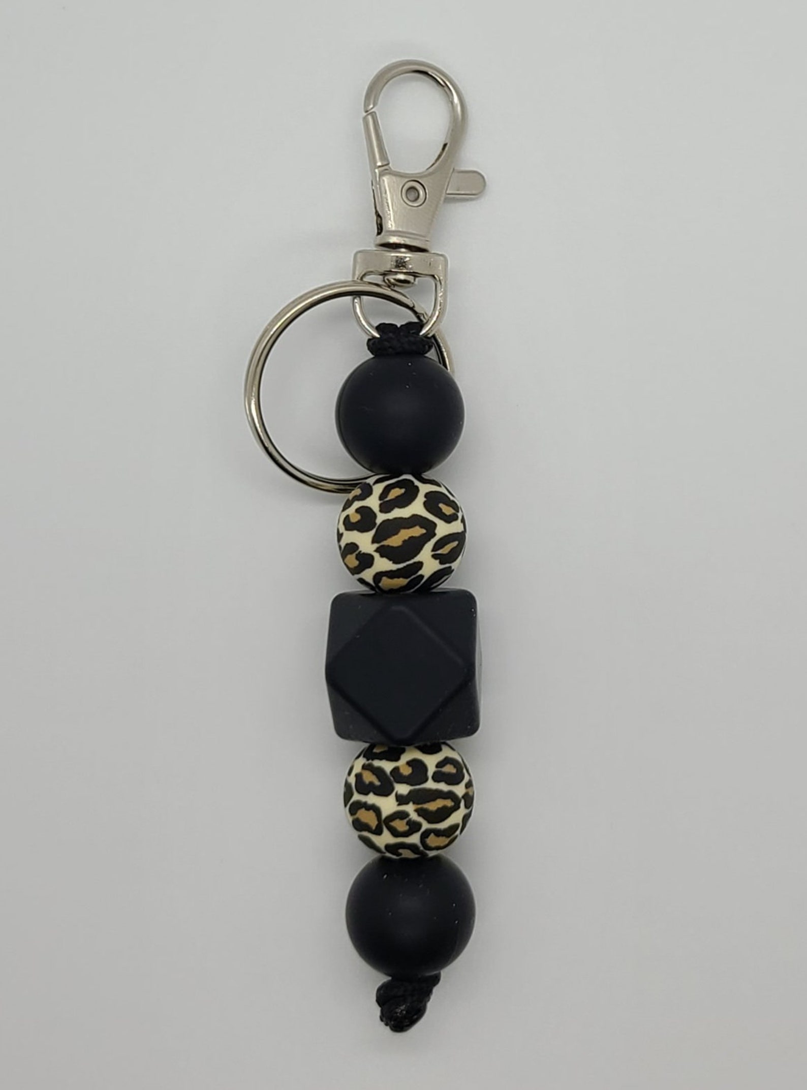 Leopard Print Beaded Keychain Leopard Keychains Beaded Etsy