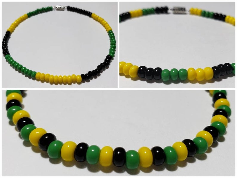 Jamaican Colors Anklet Jamaican Jewelry Jamaica Anklet Etsy
