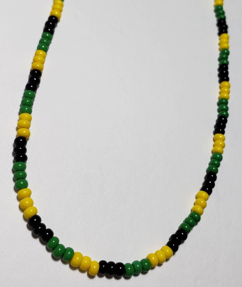 Jamaican Colors Necklace Jamaican Jewelry Jamaica Necklace Etsy