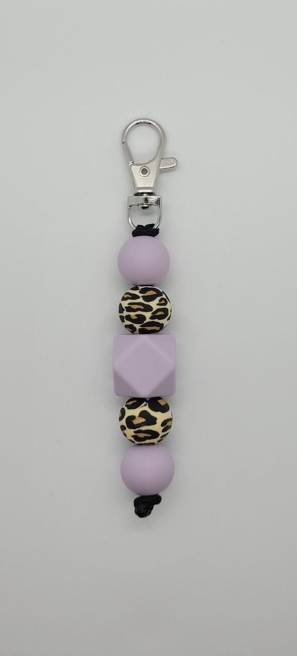 Leopard Print Beaded Keychain Leopard Keychains Beaded Etsy