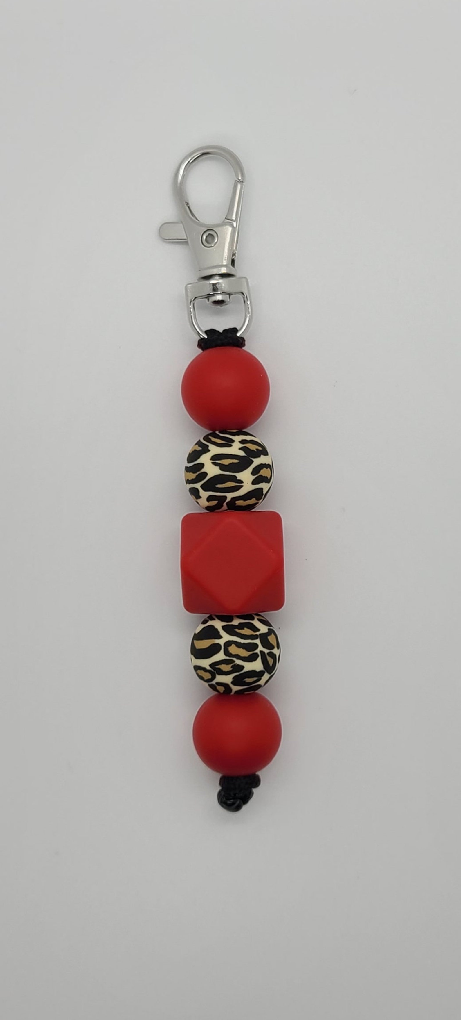 Leopard Print Beaded Keychain Leopard Keychains Beaded Etsy
