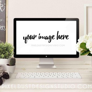 White Farm House / Mac Computer Desktop Mockup / Styled Scene / Commercial Use