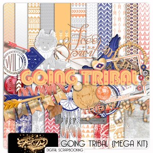 Going Tribal (digital scrapbooking mega kit (instant download)) -Personal Use License