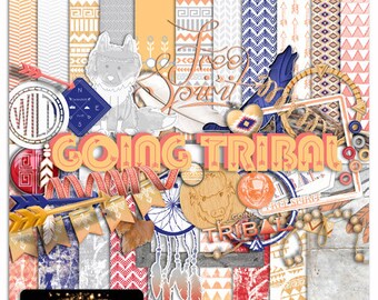 Going Tribal (digital scrapbooking mega kit (instant download)) -Personal Use License