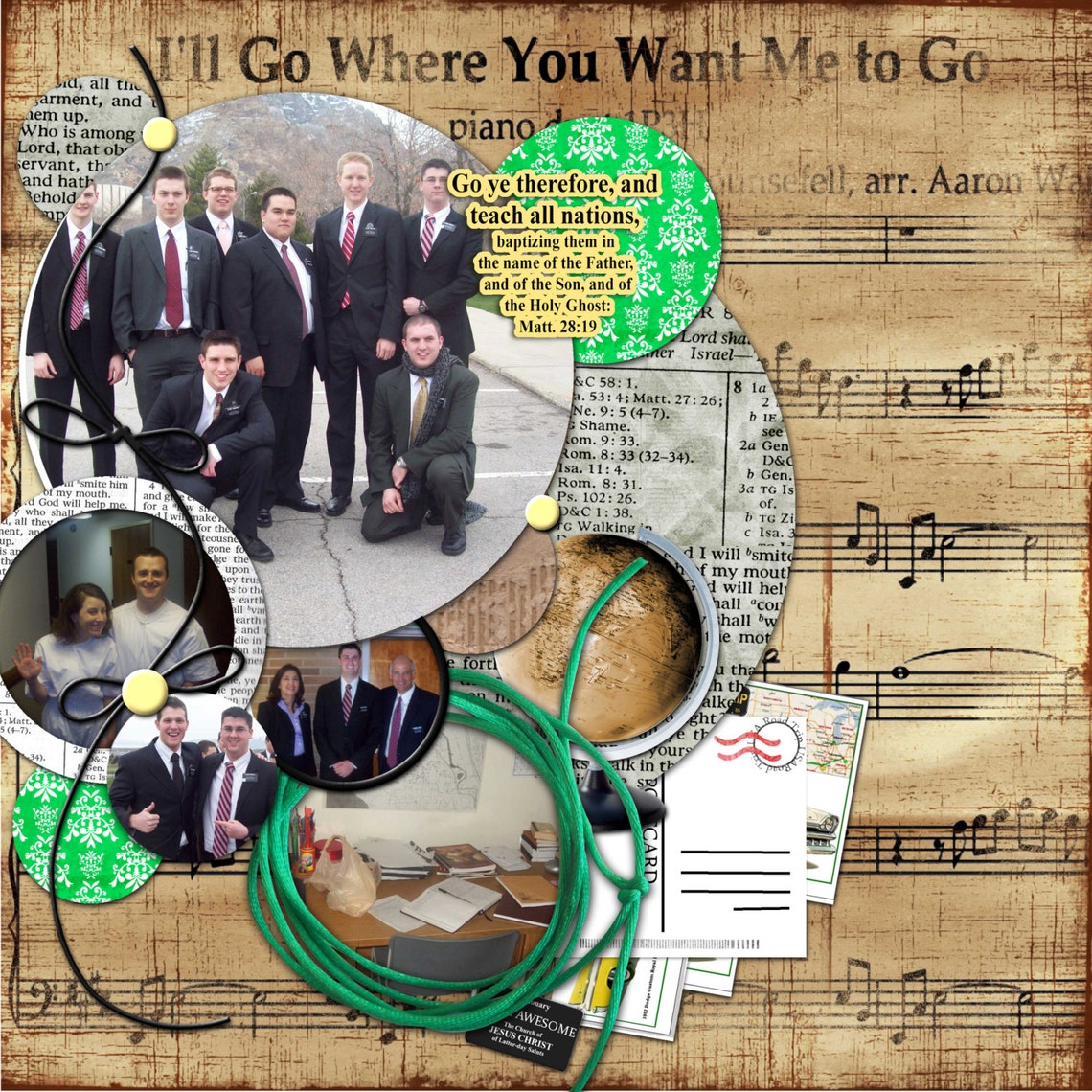 LDS Missionary Digital Scrapbooking Kit "diligently Teaching the Word ...