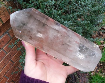 Big 2 lbs 12 oz gray Smoky Quartz point crystal tower 7.75" tall