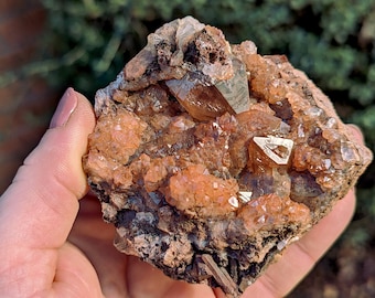 Red Hematite Druzy Crystal Quartz Point Cluster