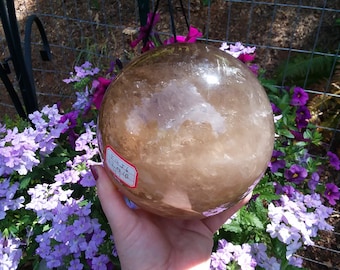 Huge 12 lb Smoky Quartz Crystal Sphere