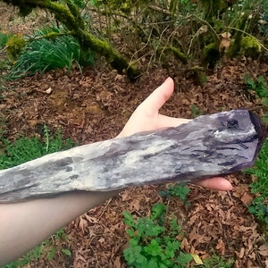 Large 3 lb Amethyst point wand deep purple laser with root 13.5&quot; long!