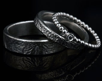 striking wedding rings with ball ring and diamond