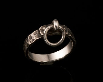 BD Ring 925 Silber mit gehämmertem Band