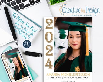 Photo Graduation Announcement, Grad Announcement, Photo Graduation Invitation, College Graduate Invitation, High School Grad Invitation