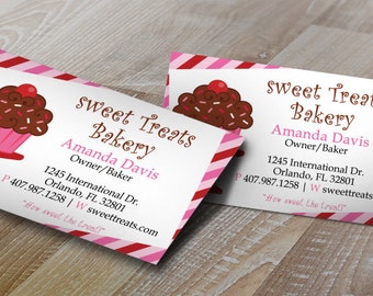 diy do it yourself cupcake stripes bakery business card design editable template microsoft word format - Bakery Business Cards diy do it yourself cupcake stripes bakery business card design editable template microsoft word format - Bakery Business Cards