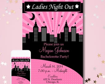 Skyline Ladies Night Out Inbjudan: Möhippa Inbjudan (Corjl Inbjudan)