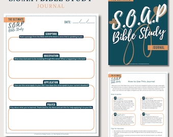 Printable SOAP Bible Study Journal Template | Digital Scripture Study Planner | Christian Devotional Guide
