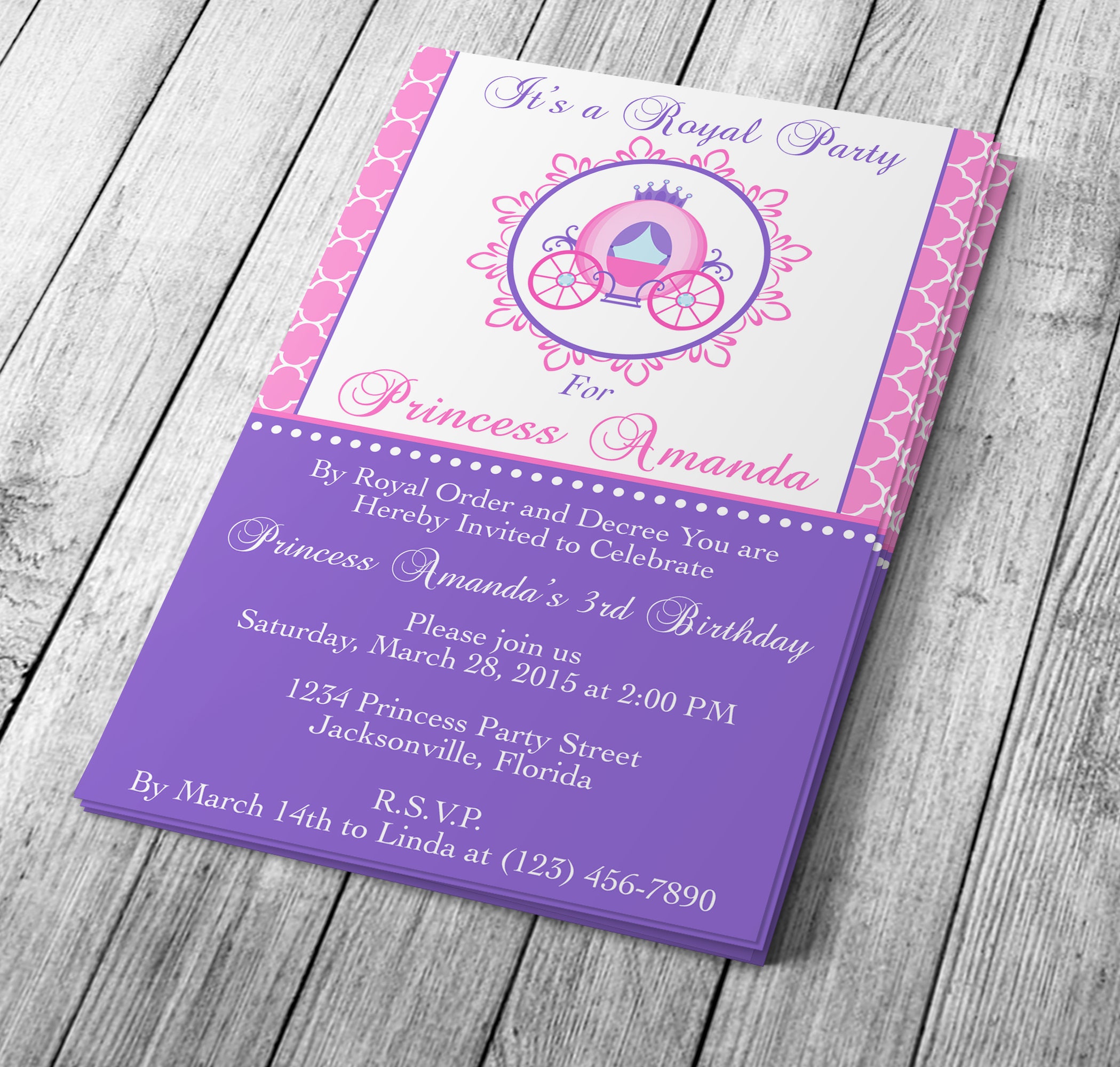 Download Diy Do It Yourself Princess Carriage Invitation Editable Etsy