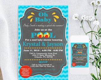 Pool Party Baby Shower Invitation: Summer Beach Theme (Corjl Invitation)