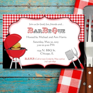 Summer BBQ & Family Reunion Invitation Template | Editable Cookout Invite for Independence Day