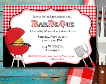 Summer BBQ & Family Reunion Invitation Template | Editable Cookout Invite for Independence Day
