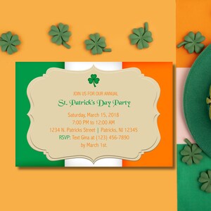 St. Patricks Party Invitation, Saint Patricks Day, St. Paddys Day Party Invite, Editable Template, Instant Download, Corjl Invitation