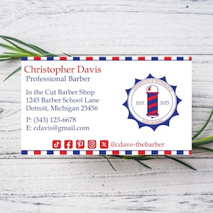 Baber Business Card, Haircutter Business, Stylist Business Card, Digital Business Card, Business Card template, Master Barber Business Card