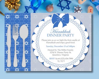 Inbjudan till Hanukkah-middagsbjudning (Corjl-inbjudan)