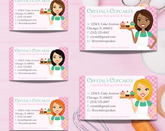 Bakery Business Card Template, Cupcake Theme (Digital)