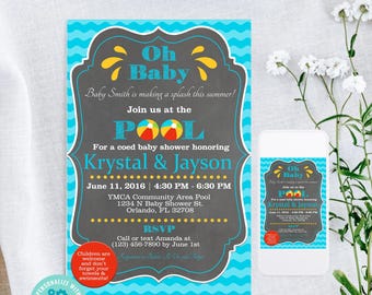 Pool Baby Shower Invitation: Summer Beach Theme (Corjl Template)