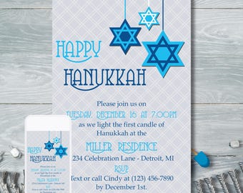 Inbjudan till Hanukkah-middagsbjudning: Stjärndesign, Corjl-inbjudan